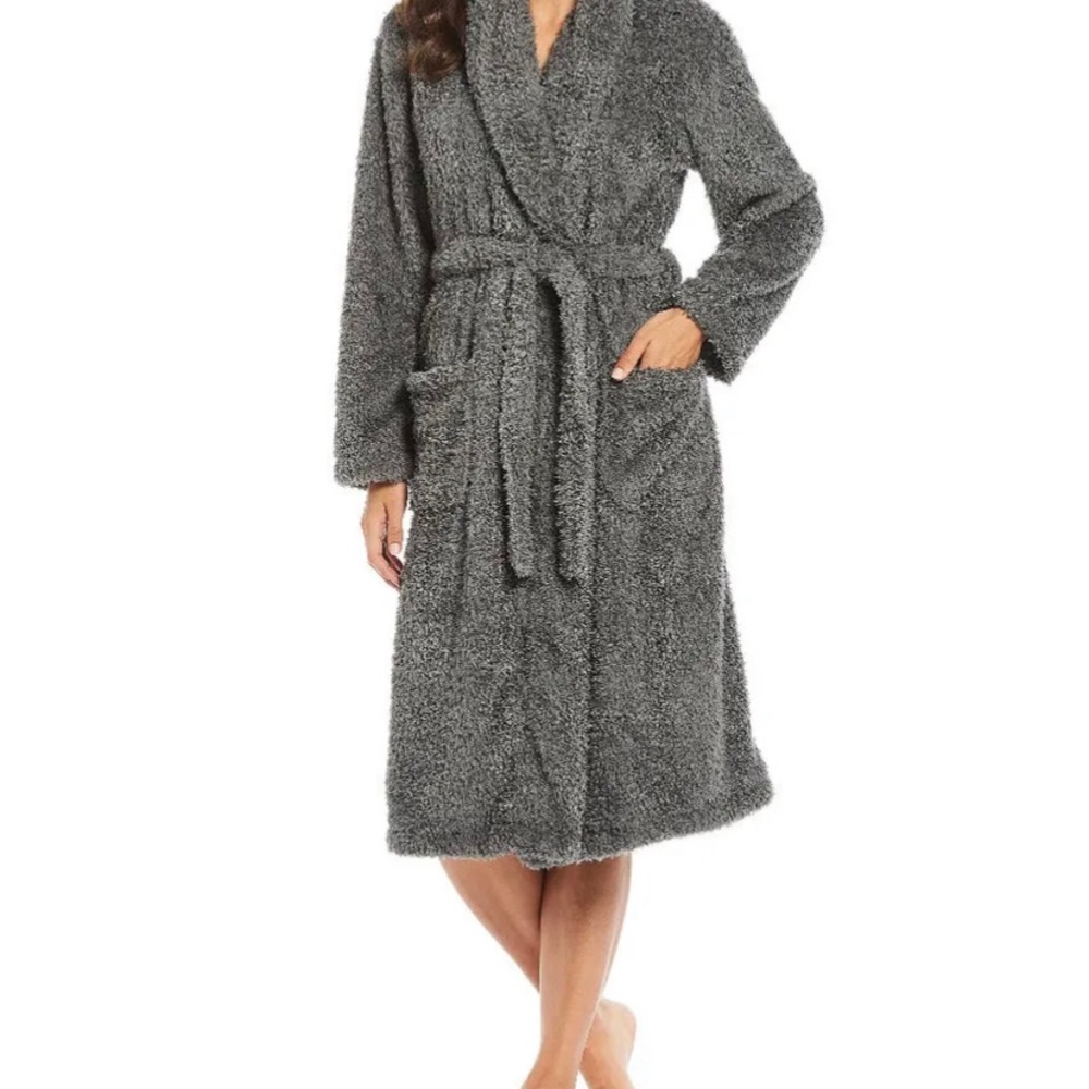 GIRAFFE AT HOME Chenille Robe in Charcoal sz 1 (fits like 10-14 US) NWT …